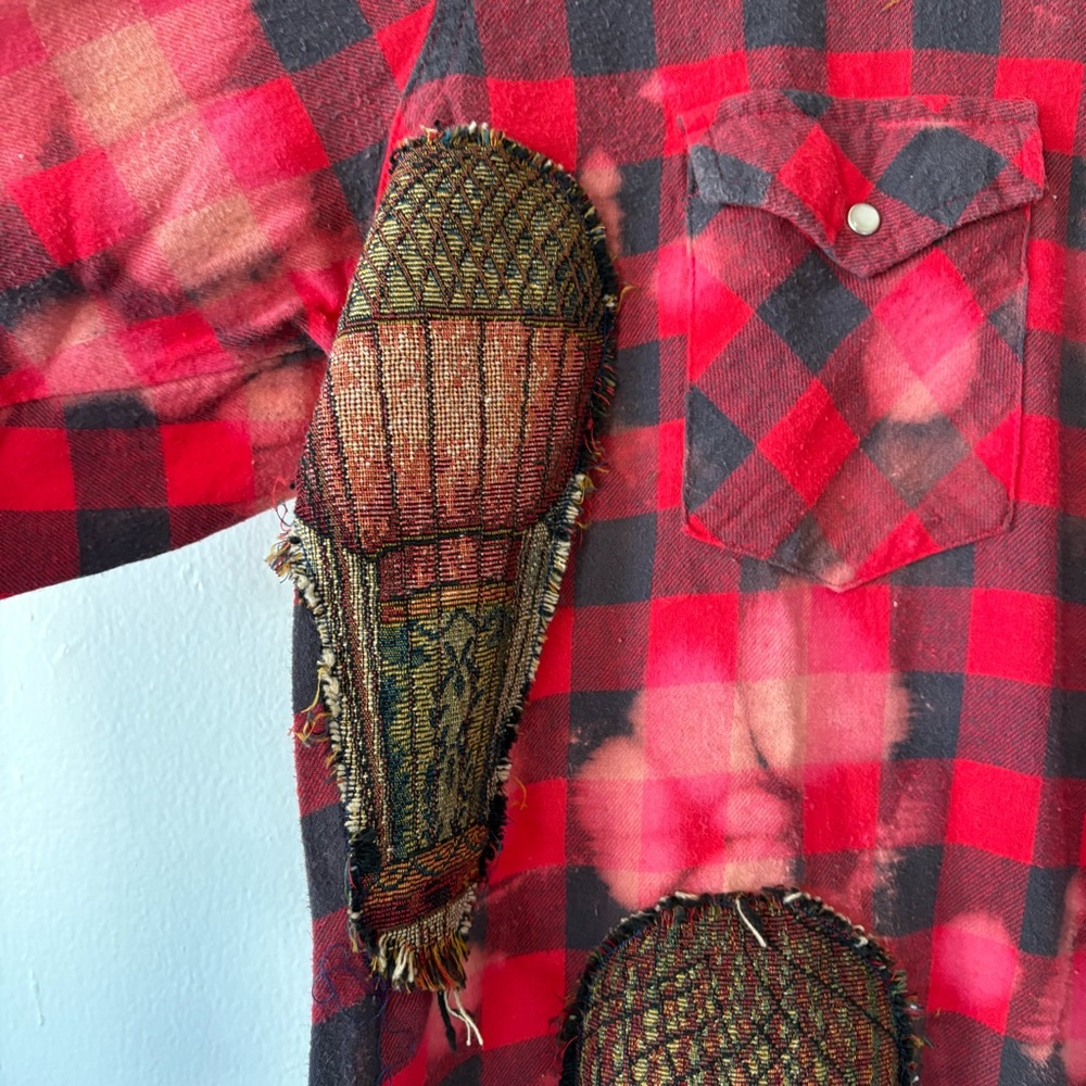 Grateful Dead Upcycled Patchwork Flannel - image 12